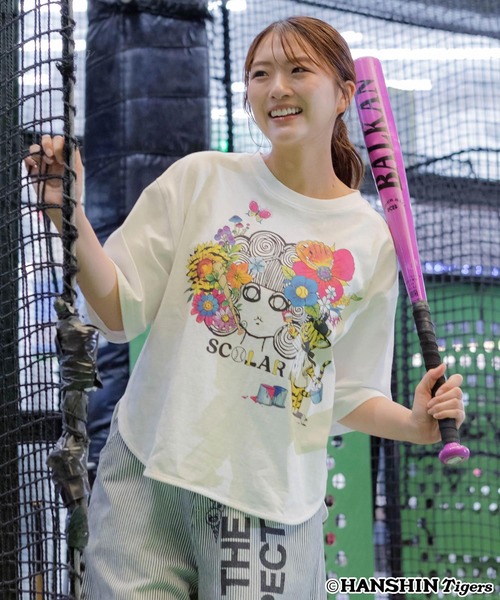 ScoLar(スカラー)の「462024:阪神タイガース×ScoLar スカラー花柄xちいさなトラのこども柄Tシャツ(Tシャツ/カットソー・レディース・オフホワイト/ブラック・L/M)」の22枚目の写真
