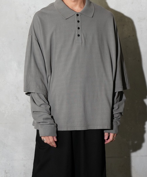 C.E.L.STORE(セルストア)の「THE MAGUEY / ザ マゲイ LAYERED POLO レイヤードポロシャツ(ポロシャツ・メンズ・チャコールグレー・LARGE/MEDIUM)」の2枚目の写真