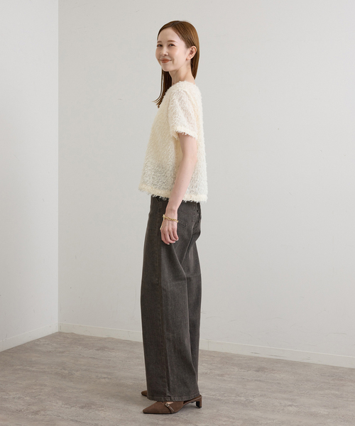 U by SPICK&SPAN(ユーバイスピックアンドスパン)の「《 追加 / 新色 》SOMETHING / サムシング LISA LACE UP WIDE(デニムパンツ・レディース・ブラウン/ブルー/ネイビー・SMALL/MEDIUM/LARGE)」の7枚目の写真