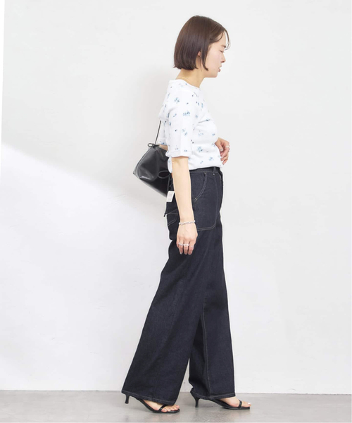 U by SPICK&SPAN(ユーバイスピックアンドスパン)の「《 追加 / 新色 》SOMETHING / サムシング LISA LACE UP WIDE(デニムパンツ・レディース・ブラウン/ブルー/ネイビー・SMALL/MEDIUM/LARGE)」の15枚目の写真