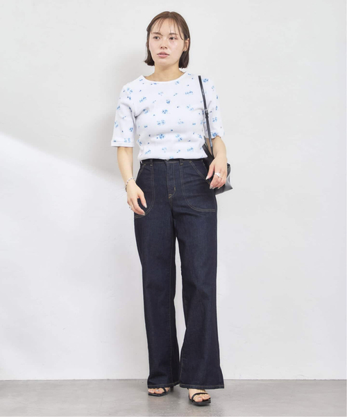 U by SPICK&SPAN(ユーバイスピックアンドスパン)の「《 追加 / 新色 》SOMETHING / サムシング LISA LACE UP WIDE(デニムパンツ・レディース・ブラウン/ブルー/ネイビー・SMALL/MEDIUM/LARGE)」の16枚目の写真