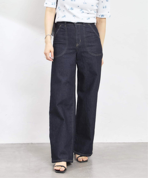 U by SPICK&SPAN(ユーバイスピックアンドスパン)の「《 追加 / 新色 》SOMETHING / サムシング LISA LACE UP WIDE(デニムパンツ・レディース・ブラウン/ブルー/ネイビー・SMALL/MEDIUM/LARGE)」の17枚目の写真