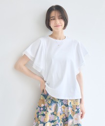 KATHARINE ROSS | 【接触冷感/UVカット/遮熱/毛玉防止】フリル袖プルオーバー/シフォン袖Tシャツ(Tシャツ/カットソー)