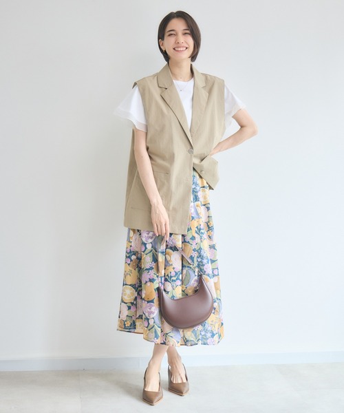 KATHARINE ROSS(キャサリンロス)の「【接触冷感/UVカット/遮熱/毛玉防止】フリル袖プルオーバー/シフォン袖Tシャツ(Tシャツ/カットソー・レディース・ホワイト/ブラック・FREE)」の9枚目の写真