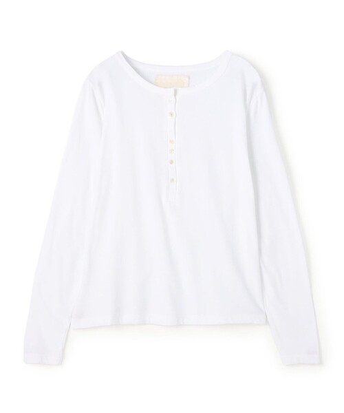 v::room(ヴィルーム)の「V::room コットンジャージー ヘンリーネックロングスリーブプルオーバー(Tシャツ/カットソー・レディース・グレー/ホワイト/ベージュ・FREE)」の2枚目の写真