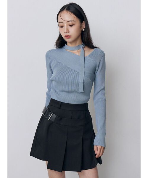 MURUA（ムルーア）の「ベルテッドアシメプリーツスカパン（その他パンツ・レディース・ブラウン/ブラック/グレー・2/1）」の10枚目の写真