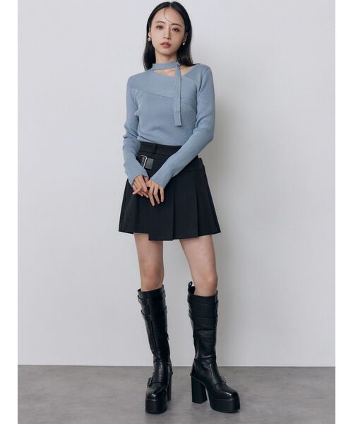 MURUA（ムルーア）の「ベルテッドアシメプリーツスカパン（その他パンツ・レディース・ブラウン/ブラック/グレー・2/1）」の16枚目の写真