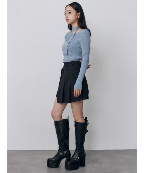 MURUA（ムルーア）の「ベルテッドアシメプリーツスカパン（その他パンツ・レディース・ブラウン/ブラック/グレー・2/1）」の17枚目の写真