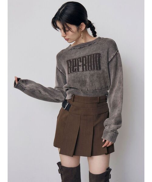MURUA（ムルーア）の「ベルテッドアシメプリーツスカパン（その他パンツ・レディース・ブラウン/ブラック/グレー・2/1）」の5枚目の写真
