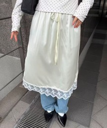 mebole（メボレ）の「satin lace long skirt（スカート）」