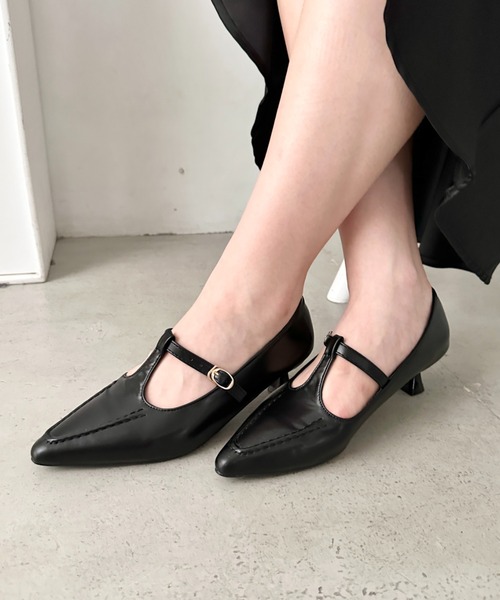wears（ウェアーズ）の「【ローヒール】ポインテッドトゥTストラップ メリージェーンパンプス（パンプス・レディース・ブラウン/ブラック/オフホワイト・23.5cm/24.5cm）」の22枚目の写真