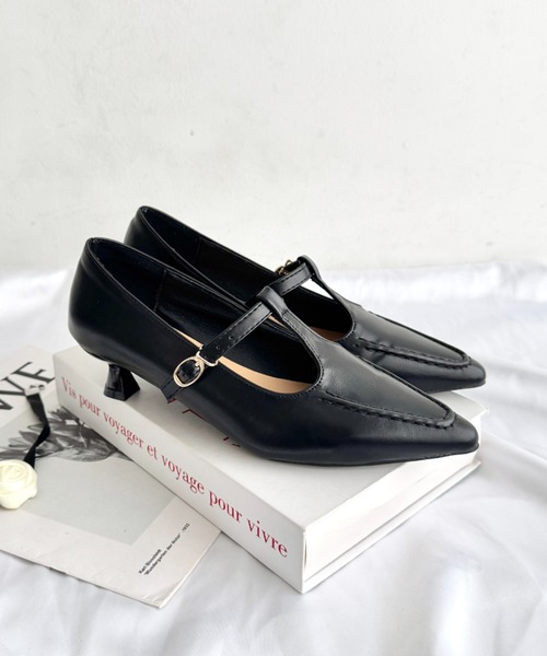 wears（ウェアーズ）の「【ローヒール】ポインテッドトゥTストラップ メリージェーンパンプス（パンプス・レディース・ブラウン/ブラック/オフホワイト・23.5cm/24.5cm）」の5枚目の写真
