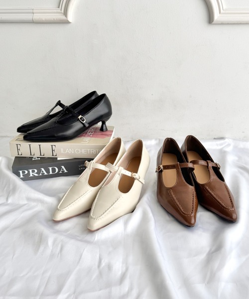 wears（ウェアーズ）の「【ローヒール】ポインテッドトゥTストラップ メリージェーンパンプス（パンプス・レディース・ブラウン/ブラック/オフホワイト・23.5cm/24.5cm）」の7枚目の写真