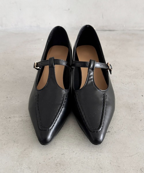 wears（ウェアーズ）の「【ローヒール】ポインテッドトゥTストラップ メリージェーンパンプス（パンプス・レディース・ブラウン/ブラック/オフホワイト・23.5cm/24.5cm）」の8枚目の写真