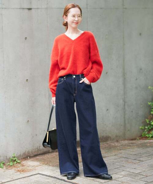 Levi's(リーバイス)の「Levi’s/リーバイス SLOBE別注 CINCH WIDE LEG デニムパンツ(デニムパンツ・レディース・ネイビー/ブルー・26cm/25cm/24cm/29cm/23cm/28cm/27cm)」の3枚目の写真