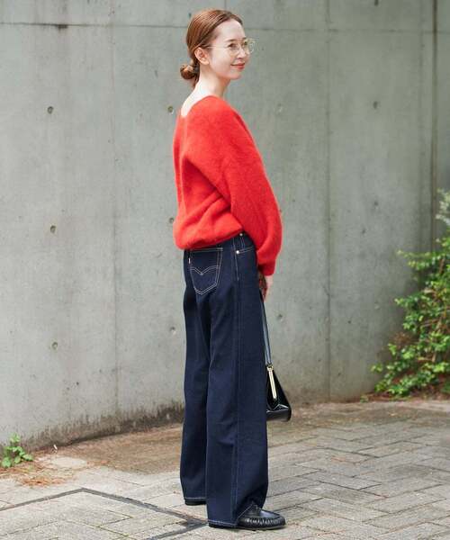 Levi's(リーバイス)の「Levi’s/リーバイス SLOBE別注 CINCH WIDE LEG デニムパンツ(デニムパンツ・レディース・ネイビー/ブルー・26cm/25cm/24cm/29cm/23cm/28cm/27cm)」の4枚目の写真