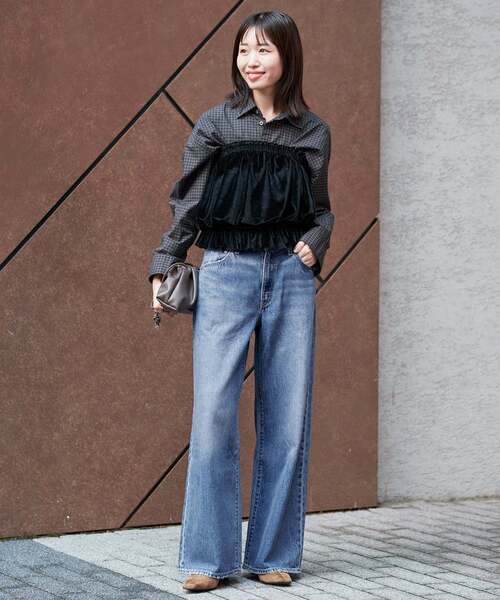 Levi's(リーバイス)の「Levi’s/リーバイス SLOBE別注 CINCH WIDE LEG デニムパンツ 【洗濯機使用可能】(デニムパンツ・レディース・ネイビー/ブルー・26cm/25cm/24cm/29cm/23cm/28cm/27cm)」の15枚目の写真