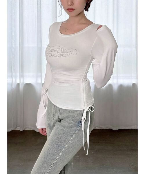 RESEXXY(リゼクシー)の「【骨格ストレート向け】サイドドロストロングTシャツ(Tシャツ/カットソー・レディース・ブラック/ホワイト・FREE)」の3枚目の写真