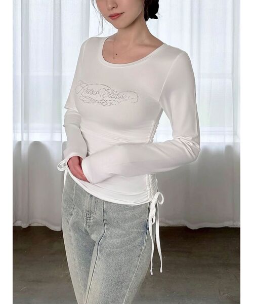 RESEXXY(リゼクシー)の「【骨格ストレート向け】サイドドロストロングTシャツ(Tシャツ/カットソー・レディース・ブラック/ホワイト・FREE)」の4枚目の写真