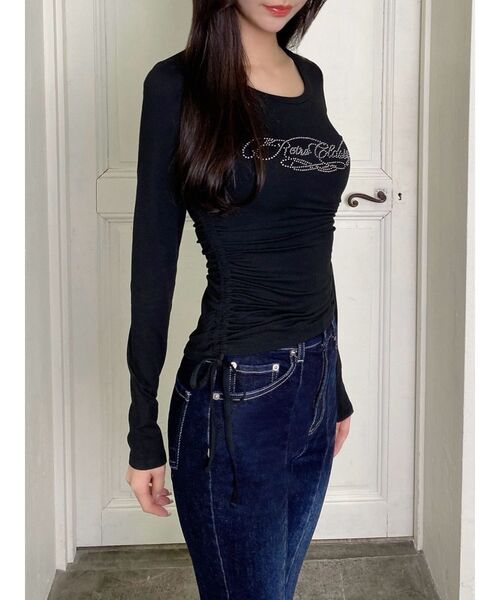 RESEXXY(リゼクシー)の「【骨格ストレート向け】サイドドロストロングTシャツ(Tシャツ/カットソー・レディース・ブラック/ホワイト・FREE)」の12枚目の写真