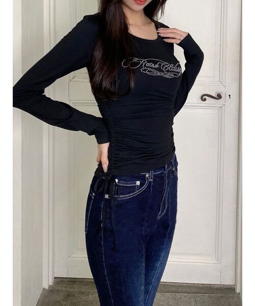 RESEXXY(リゼクシー)の「【骨格ストレート向け】サイドドロストロングTシャツ(Tシャツ/カットソー・レディース・ブラック/ホワイト・FREE)」の13枚目の写真