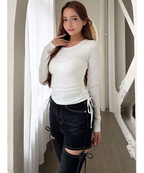 RESEXXY(リゼクシー)の「【骨格ストレート向け】サイドドロストロングTシャツ(Tシャツ/カットソー・レディース・ブラック/ホワイト・FREE)」の16枚目の写真
