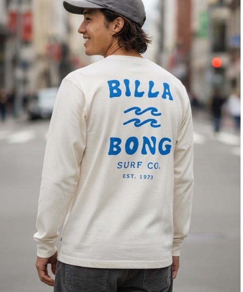 BILLABONG(ビラボン)の「BILLABONG メンズ ONE TIME ロンT 【2026年秋冬モデル】/ビラボンバックプリント長袖ロンT(Tシャツ/カットソー・メンズ・グリーン系その他/ブラック系その他/クリーム・LARGE/MEDIUM/SMALL/X-LARGE)」の1枚目の写真