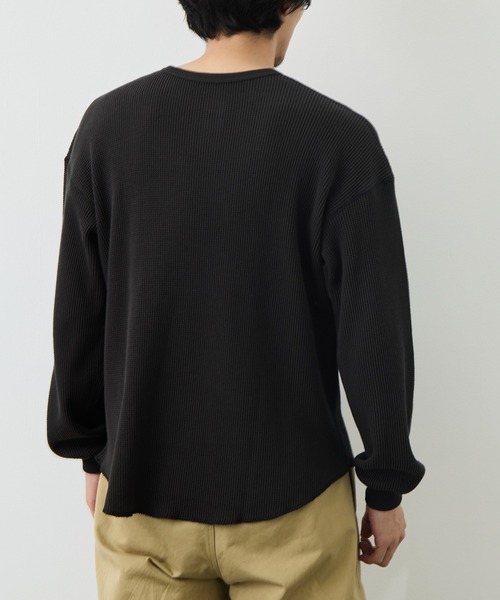 is-ness(イズネス)の「【is-ness/イズネス】Thermal Henley Long-sleeve Shirt(Tシャツ/カットソー・メンズ・ブラック/オフホワイト・L/M)」の6枚目の写真