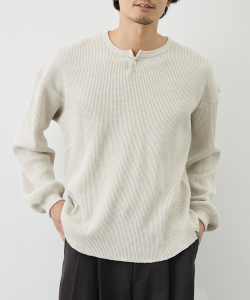 is-ness(イズネス)の「【is-ness/イズネス】Thermal Henley Long-sleeve Shirt(Tシャツ/カットソー・メンズ・ブラック/オフホワイト・L/M)」の11枚目の写真