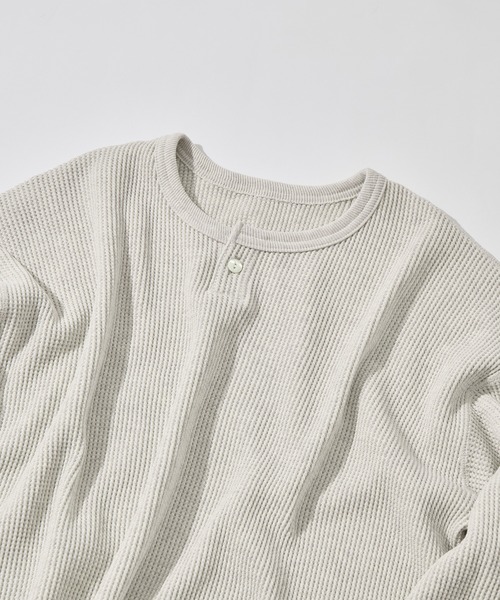is-ness(イズネス)の「【is-ness/イズネス】Thermal Henley Long-sleeve Shirt(Tシャツ/カットソー・メンズ・ブラック/オフホワイト・L/M)」の16枚目の写真