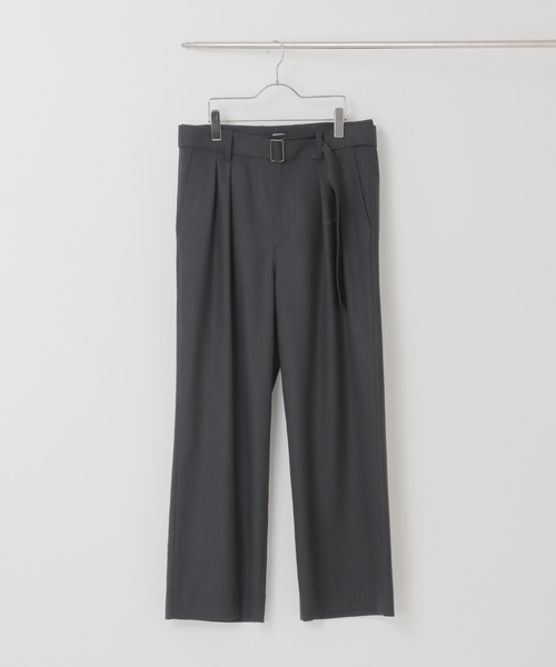 EDIFICE（エディフィス）の「ウール ツイル ベルテッド パンツ（スラックス・メンズ・チャコールグレー/ブラウン・SMALL/MEDIUM/LARGE）」の11枚目の写真