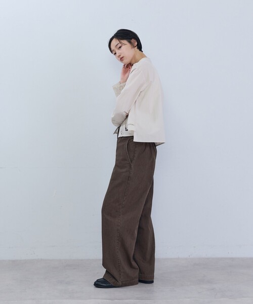 ADIEU TRISTESSE(アデュートリステス)の「インドポプリンレースブラウス(シャツ/ブラウス・レディース・アイボリー/ブラック・38)」の4枚目の写真