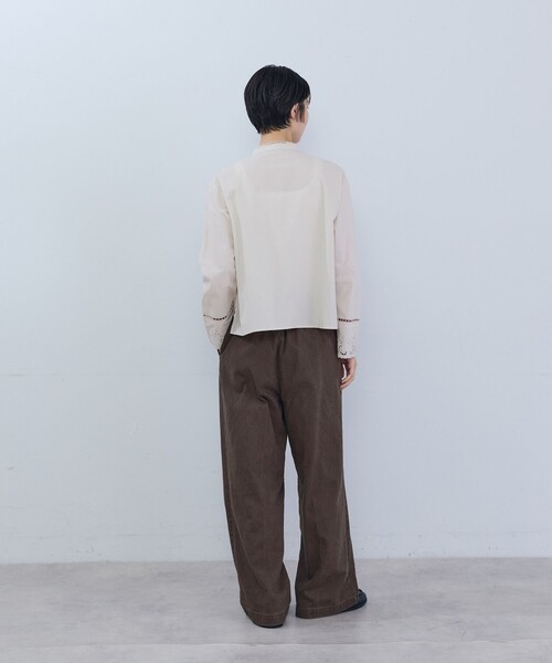 ADIEU TRISTESSE(アデュートリステス)の「インドポプリンレースブラウス(シャツ/ブラウス・レディース・アイボリー/ブラック・38)」の5枚目の写真