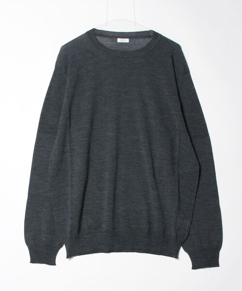 crepuscule（クレプスキュール）の「Wholegarment Wool Sheer P/O 2603-005（ニット/セーター・メンズ・グレー/ブラック・1）」の2枚目の写真
