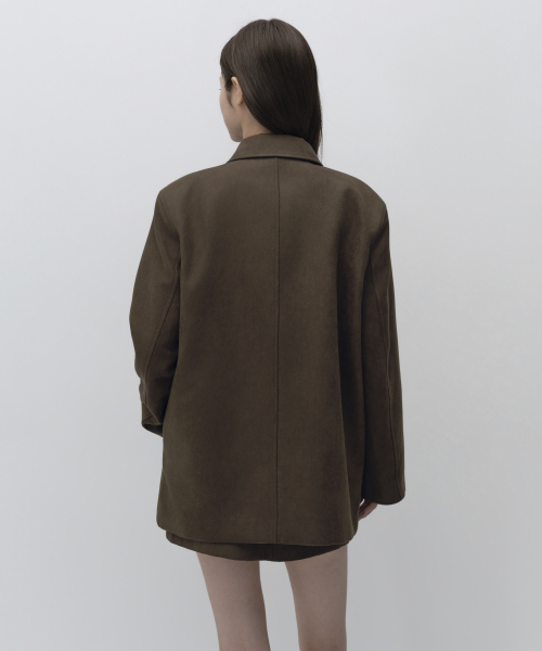 MUSINSA STANDARD WOMAN（ムシンサスタンダードウーマン）の「ウィメンズ シンセティックスエード カーコート [ブラウン]（トレンチコート・レディース・その他・X-SMALL/SMALL/MEDIUM/LARGE）」の3枚目の写真