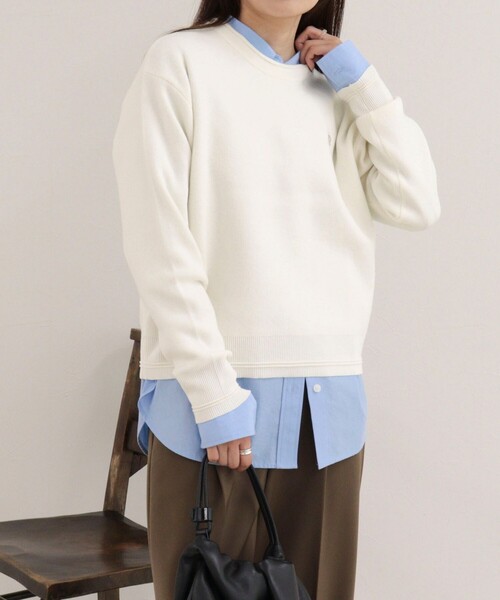 fredy emue(フレディエミュ)の「【WEB限定】FR刺繍スウェットニットプルオーバー(ニット/セーター・レディース・オフホワイト/ネイビー/グレー・38)」の11枚目の写真