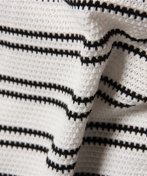 VENCEEXCHANGE（ヴァンスエクスチェンジ）の「ボーダー ロング丈アンサンブル（Tシャツ/カットソー・メンズ・オフホワイト/ブラック・LARGE/MEDIUM）」の9枚目の写真