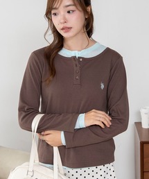 ∴WEGO/【26年秋冬新作 2枚セット】U.S.POLO ASSN.別注 ヘンリーシアーレイヤードトップス
