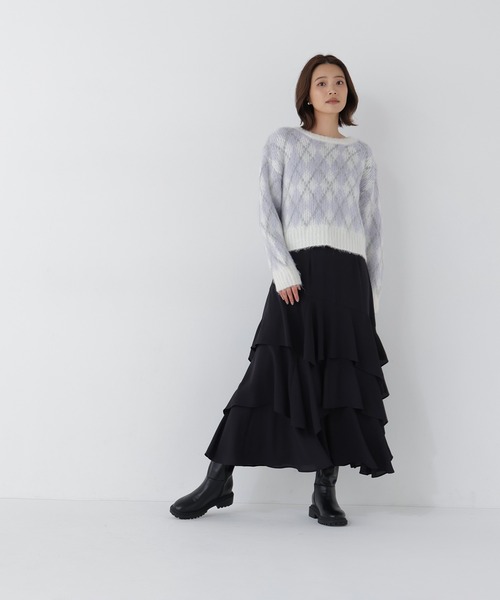NATURAL BEAUTY BASIC(ナチュラルビューティーベーシック)の「シャギーアーガイルニット(ニット/セーター・レディース・ホワイト系その他/ピンク系その他2/ブラウン系その他・FREE)」の5枚目の写真