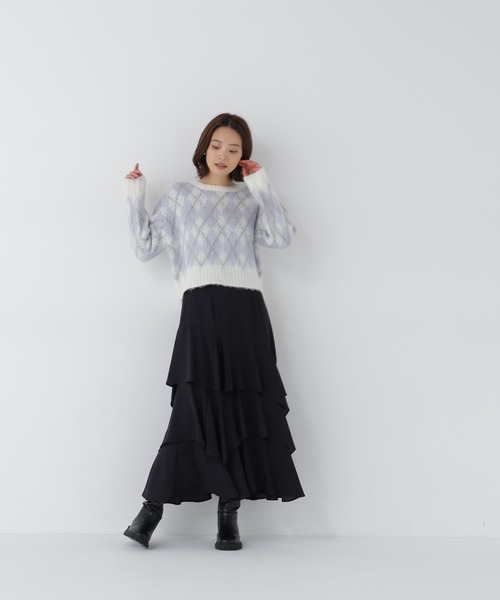 NATURAL BEAUTY BASIC(ナチュラルビューティーベーシック)の「シャギーアーガイルニット(ニット/セーター・レディース・ホワイト系その他/ピンク系その他2/ブラウン系その他・FREE)」の7枚目の写真