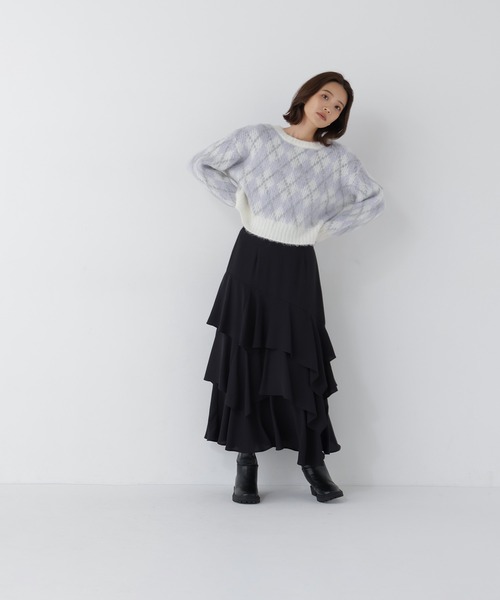 NATURAL BEAUTY BASIC(ナチュラルビューティーベーシック)の「シャギーアーガイルニット(ニット/セーター・レディース・ホワイト系その他/ピンク系その他2/ブラウン系その他・FREE)」の9枚目の写真