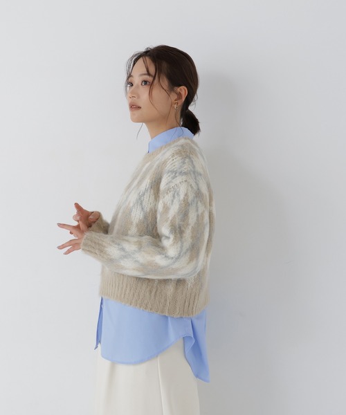 NATURAL BEAUTY BASIC(ナチュラルビューティーベーシック)の「シャギーアーガイルニット(ニット/セーター・レディース・ホワイト系その他/ピンク系その他2/ブラウン系その他・FREE)」の21枚目の写真