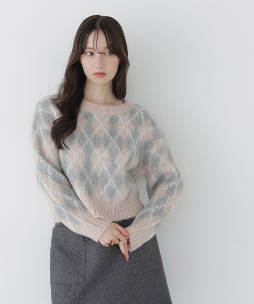 NATURAL BEAUTY BASIC(ナチュラルビューティーベーシック)の「シャギーアーガイルニット(ニット/セーター・レディース・ホワイト系その他/ピンク系その他2/ブラウン系その他・FREE)」の17枚目の写真