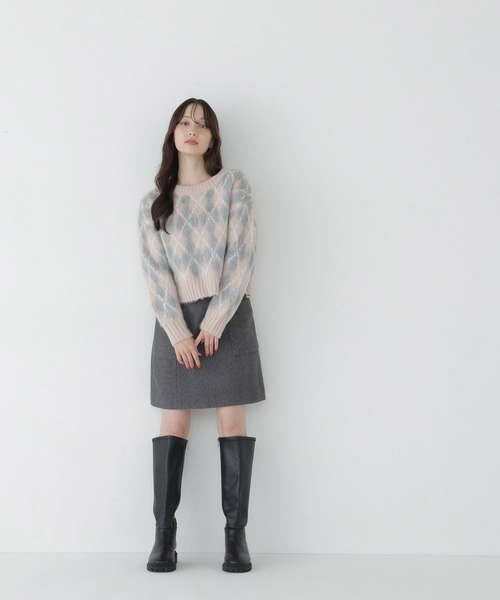 NATURAL BEAUTY BASIC(ナチュラルビューティーベーシック)の「シャギーアーガイルニット(ニット/セーター・レディース・ホワイト系その他/ピンク系その他2/ブラウン系その他・FREE)」の18枚目の写真