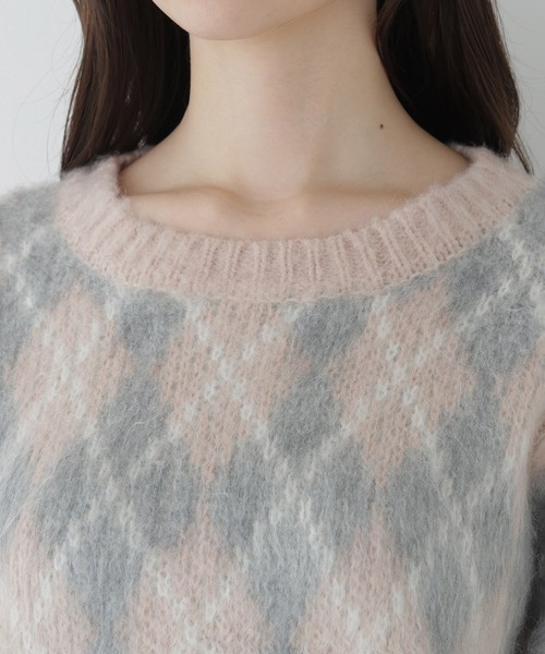 NATURAL BEAUTY BASIC(ナチュラルビューティーベーシック)の「シャギーアーガイルニット(ニット/セーター・レディース・ホワイト系その他/ピンク系その他2/ブラウン系その他・FREE)」の11枚目の写真