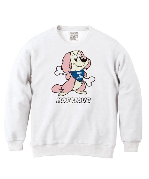 Moftique(モフティック)の「Moftique(モフティック) トレーナー レディース スウェット アニマル 犬 ドッグ イラスト ロゴ プリント スウェットシャツ スエット プルオーバー トップス ユニセックス(スウェット・レディース・ブラック系1/ホワイト系1/ブラック系2/ホワイト系2・XS/S)」の3枚目の写真