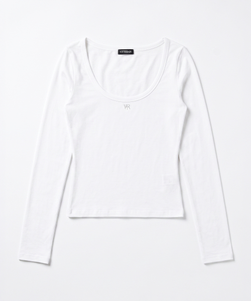 KRUXH(クルクス)の「シンボル刺繍ワイドネックロングスリーブ ミストホワイト(Tシャツ/カットソー・レディース・その他・FREE)」の2枚目の写真