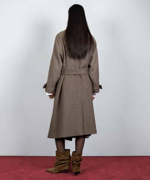 NACHE(ナチェ)の「ASYMMETRIC ZIP WOOL LONG COAT BROWN(ダッフルコート・レディース・その他・FREE)」の3枚目の写真