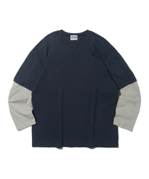 ダブルレイヤード長袖Tシャツ(ネイビー)