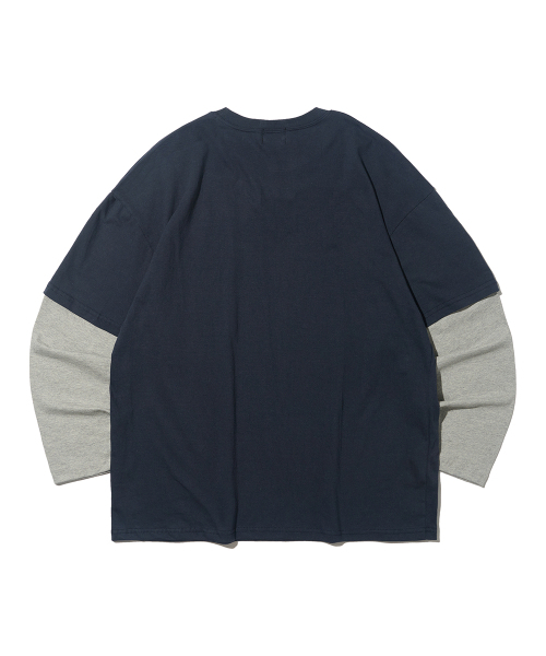 TAILOR STUDIO（テーラースタジオ）の「ダブルレイヤード長袖Tシャツ（ネイビー）（Tシャツ/カットソー・メンズ・その他・FREE）」の2枚目の写真
